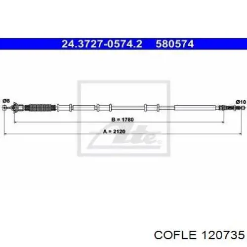 120735 Cofle cable de freno de mano trasero izquierdo