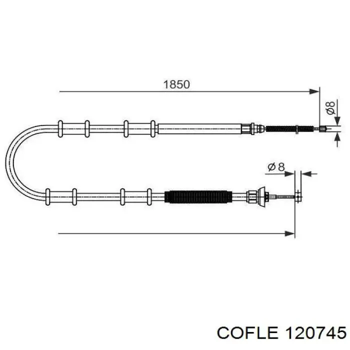 12.0745 Cofle cable de freno de mano trasero derecho/izquierdo