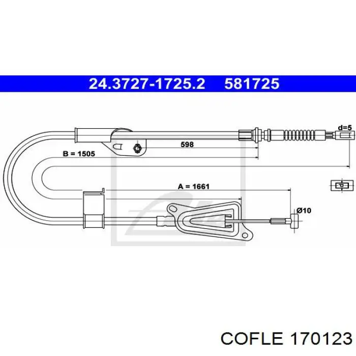 Cable de freno de mano trasero derecho Nissan/Infiniti 36530BN80A precio, desde 31,31 EUR