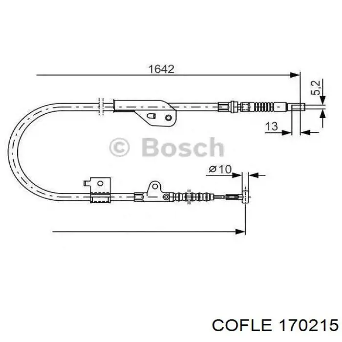 17.0215 Cofle cable de freno de mano trasero derecho