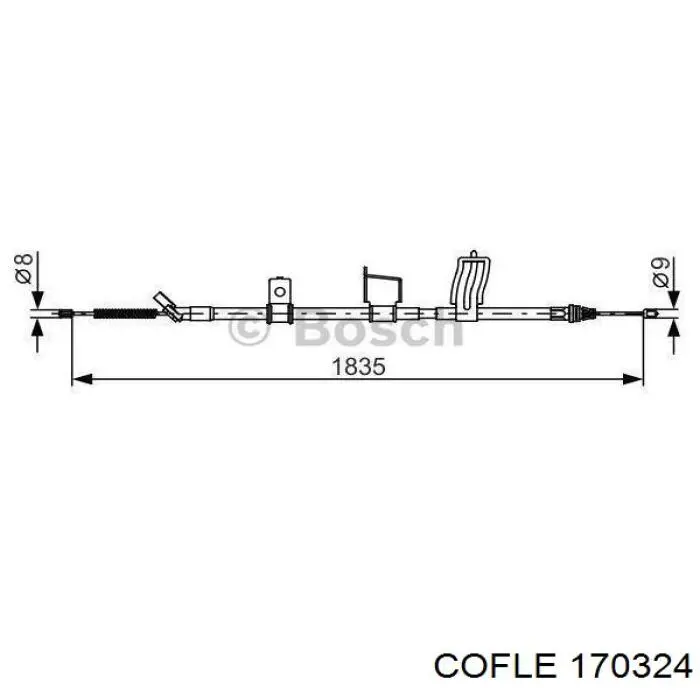 17.0324 Cofle cable de freno de mano delantero