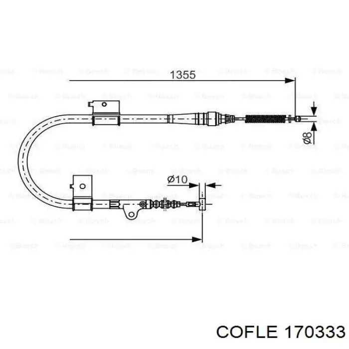 17.0333 Cofle cable de freno de mano trasero izquierdo