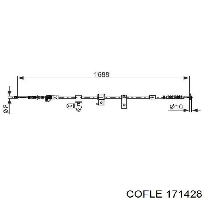 171428 Cofle cable de freno de mano trasero derecho
