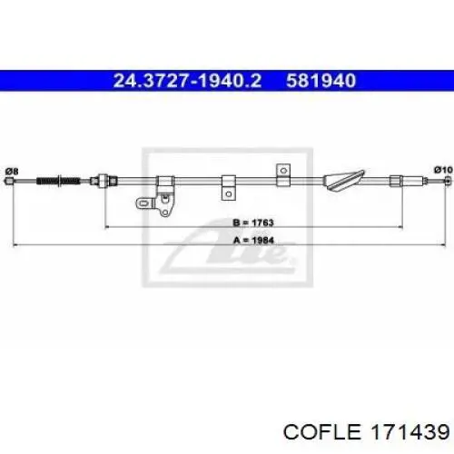 52.0247.2 Adriauto cable de freno de mano trasero derecho