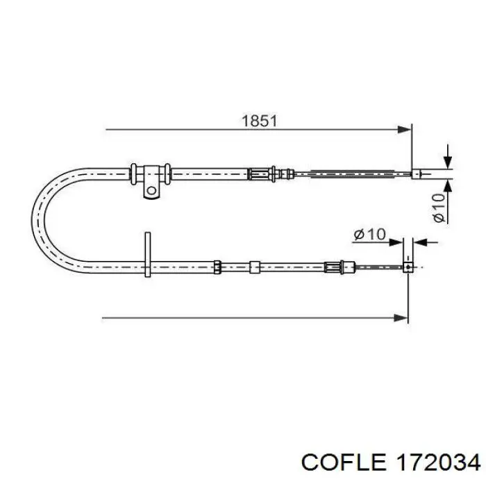 17.2034 Cofle cable de freno de mano trasero izquierdo