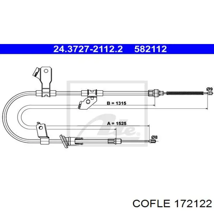 172122 Cofle cable de freno de mano trasero izquierdo