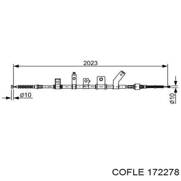 17.2278 Cofle cable de freno de mano trasero izquierdo