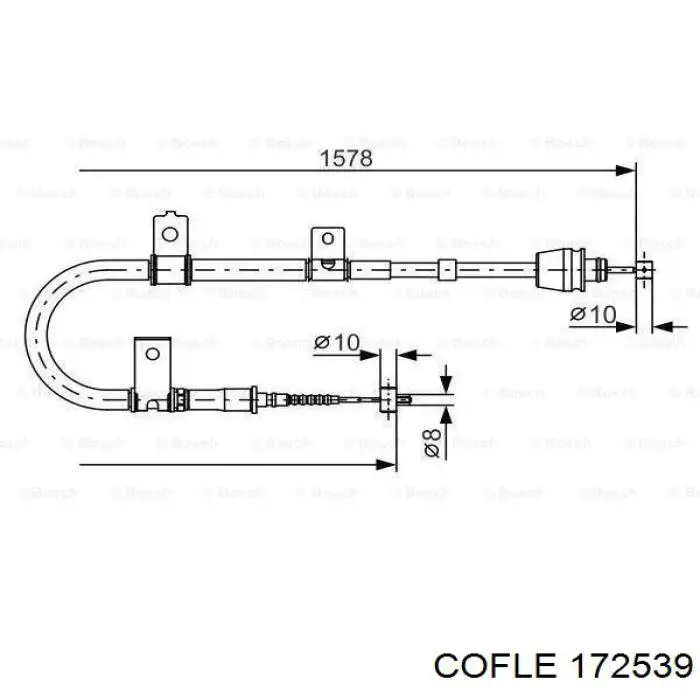 17.2539 Cofle cable de freno de mano trasero derecho