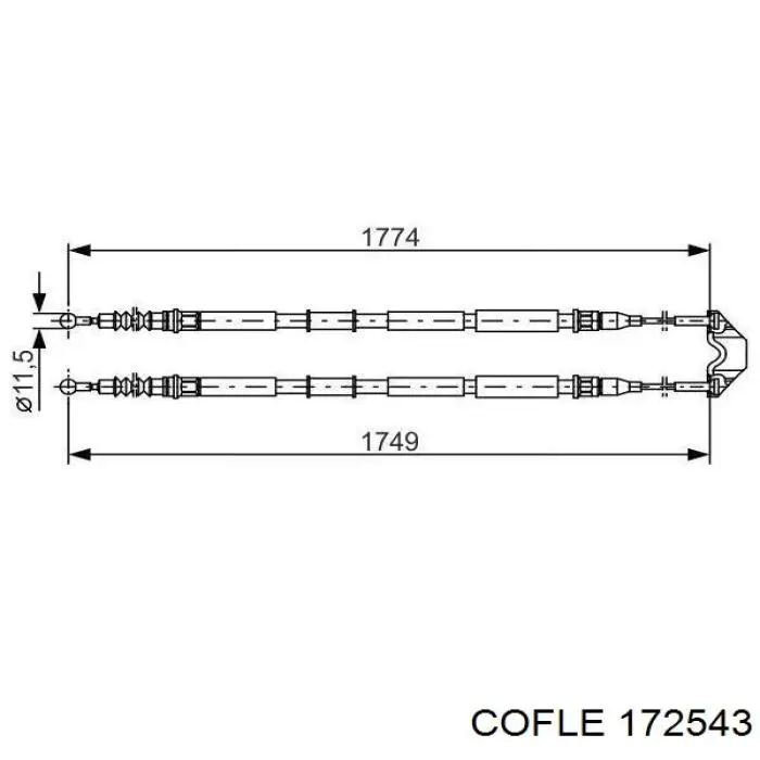 4775004090 Toyota Cable de freno de mano trasero derecho
