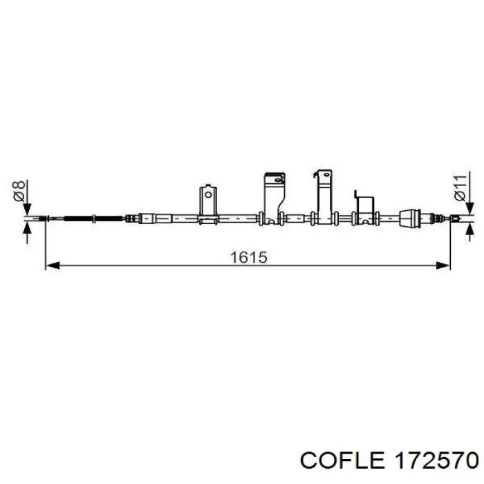 172570 Cofle cable de freno de mano trasero izquierdo