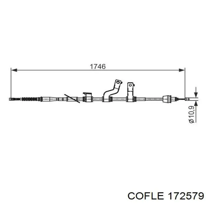 17.2579 Cofle cable de freno de mano trasero izquierdo