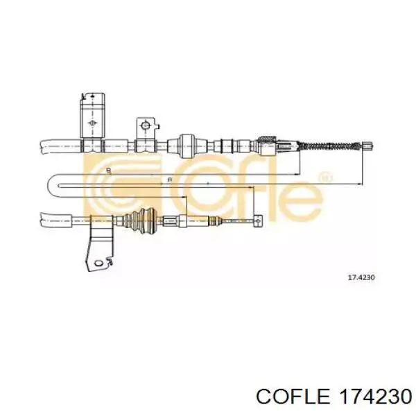 174230 Cofle cable de freno de mano trasero derecho