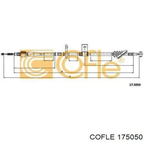 17.5050 Cofle cable de freno de mano trasero derecho