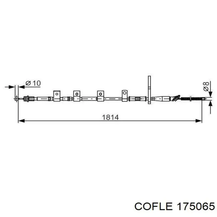 175065 Cofle cable de freno de mano trasero izquierdo
