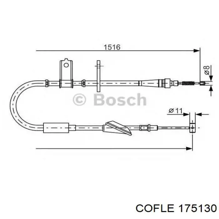 522144 Opel cable de freno de mano trasero derecho