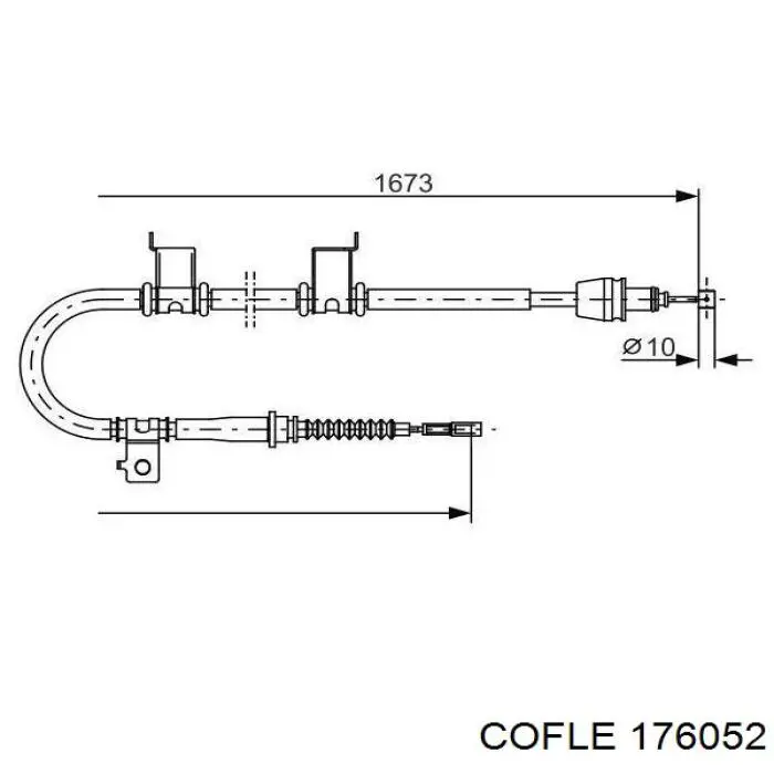 17.6052 Cofle cable de freno de mano trasero izquierdo