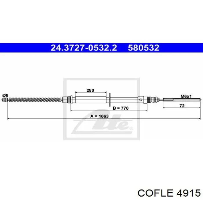 491.5 Cofle cable de freno de mano trasero izquierdo