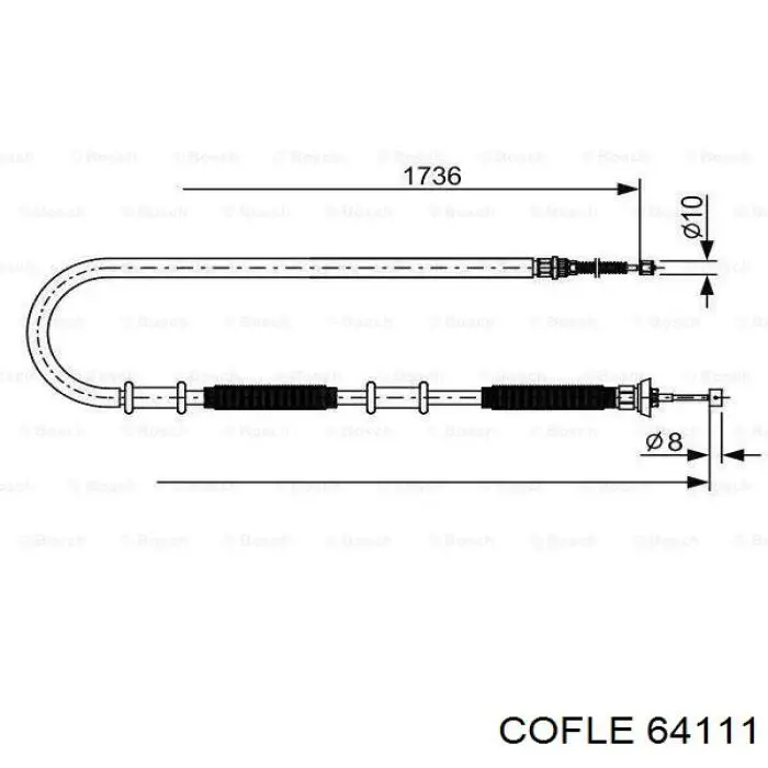 1987482599 Bosch cable de freno de mano trasero izquierdo