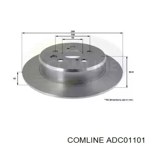 ADC01101 Comline disco de freno trasero