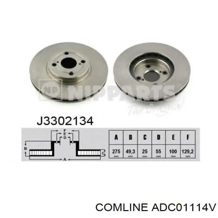 ADC01114V Comline freno de disco delantero