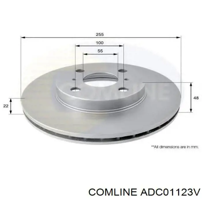 ADC01123V Comline disco de freno trasero