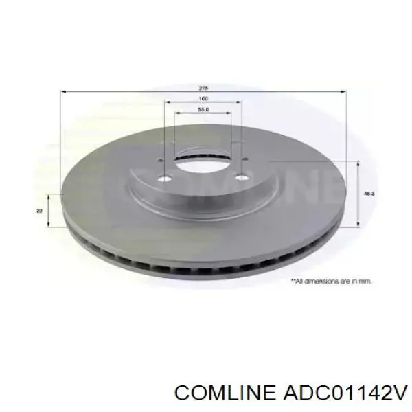 ADC01142V Comline freno de disco delantero