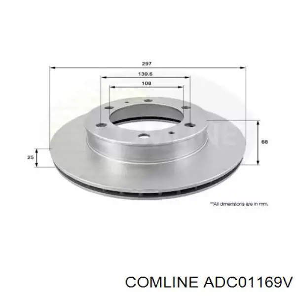 ADC01169V Comline freno de disco delantero