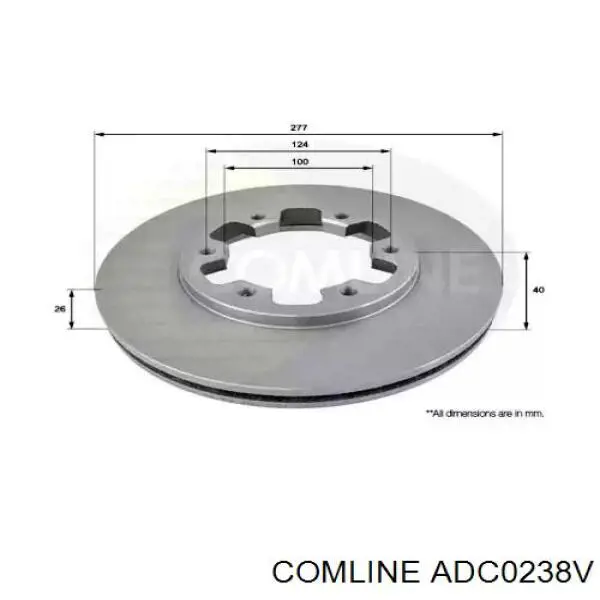 ADC0238V Comline freno de disco delantero