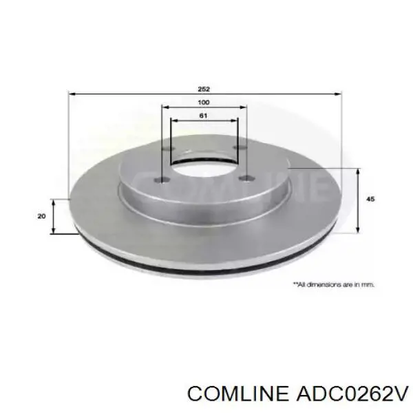 ADC0262V Comline freno de disco delantero