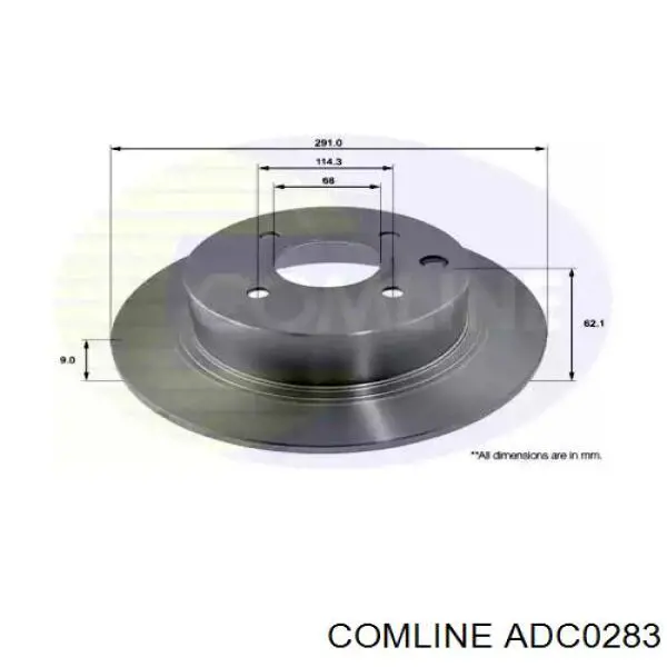 ADC0283 Comline disco de freno trasero