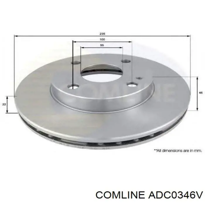 ADC0346V Comline freno de disco delantero