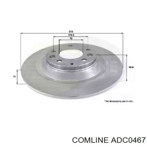 ADC0467 Comline disco de freno trasero