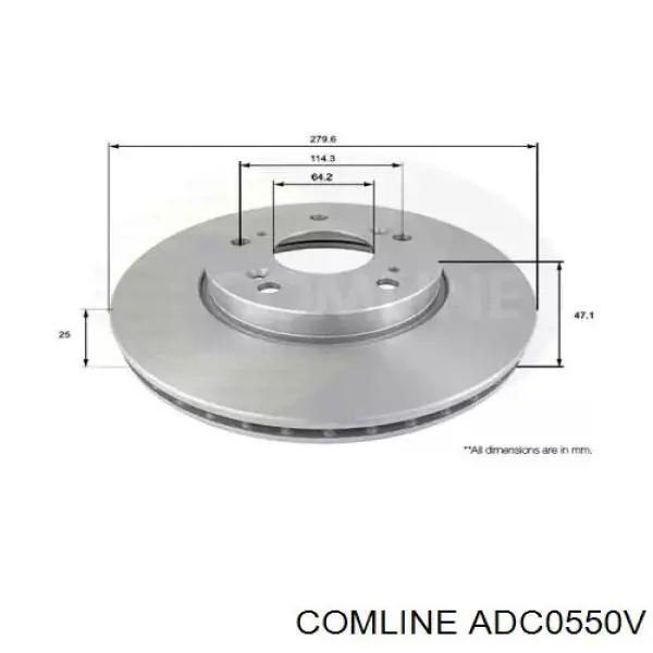 ADC0550V Comline freno de disco delantero