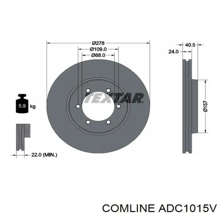 ADC1015V Comline freno de disco delantero