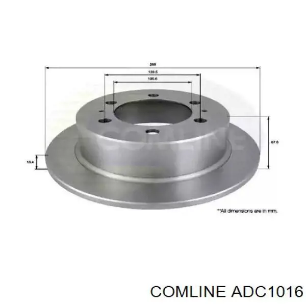 ADC1016 Comline disco de freno trasero