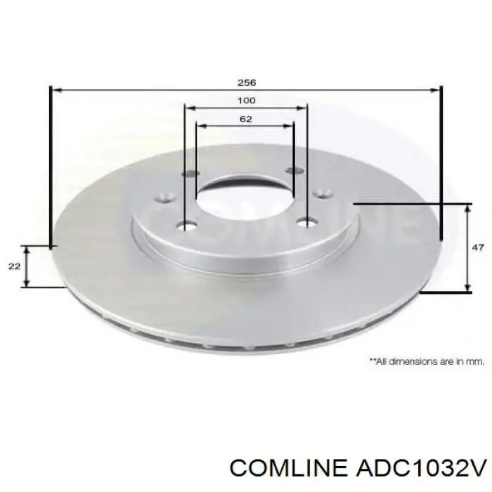 ADC1032V Comline disco de freno delantero