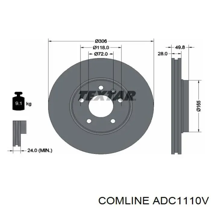 ADC1110V Comline freno de disco delantero