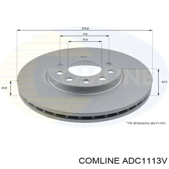 ADC1113V Comline disco de freno delantero