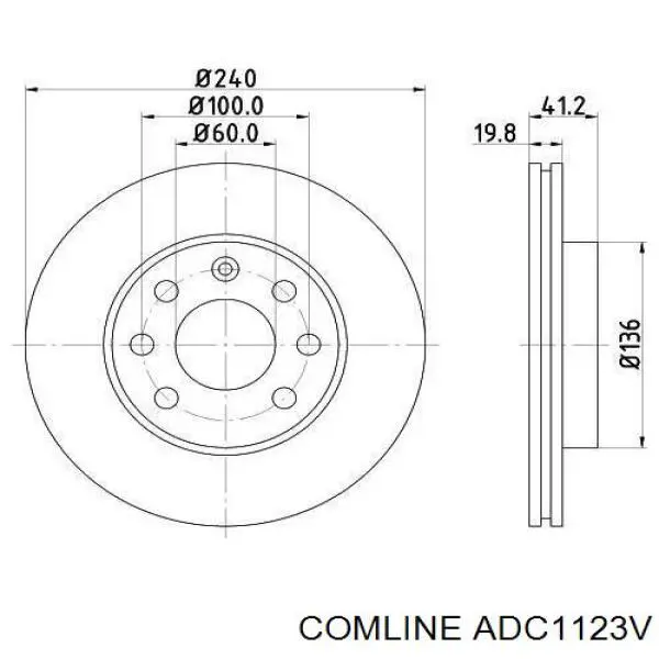 ADC1123V Comline disco de freno delantero