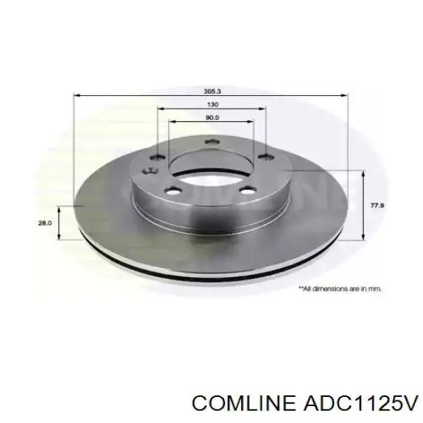 ADC1125V Comline disco de freno delantero