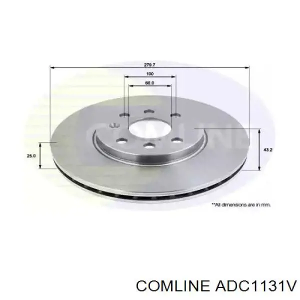 ADC1131V Comline disco de freno delantero