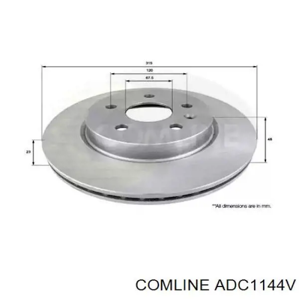 ADC1144V Comline disco de freno trasero