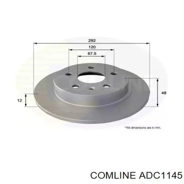 ADC1145 Comline disco de freno trasero