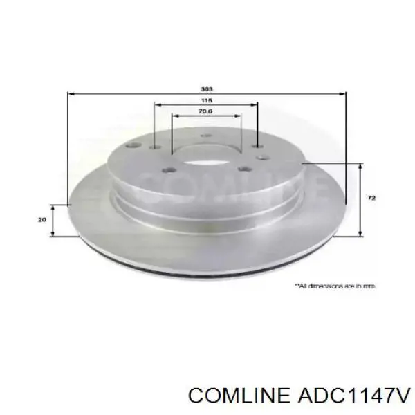 ADC1147V Comline disco de freno trasero