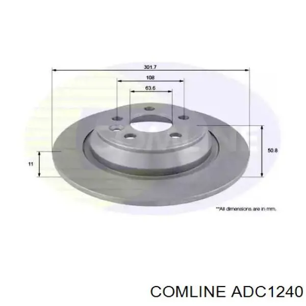 ADC1240 Comline disco de freno trasero