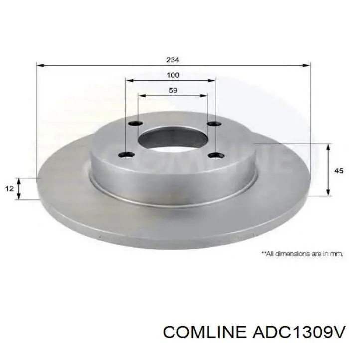 ADC1309V Comline freno de disco delantero