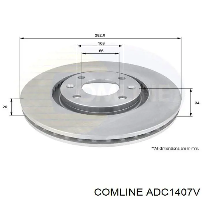 Comprar ADC1407V Comline Freno de disco delantero
