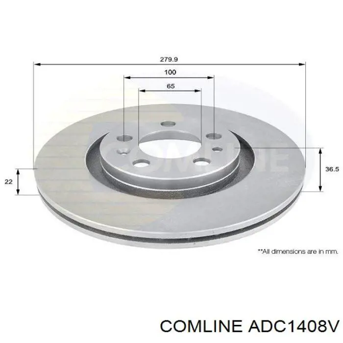 ADC1408V Comline disco de freno delantero