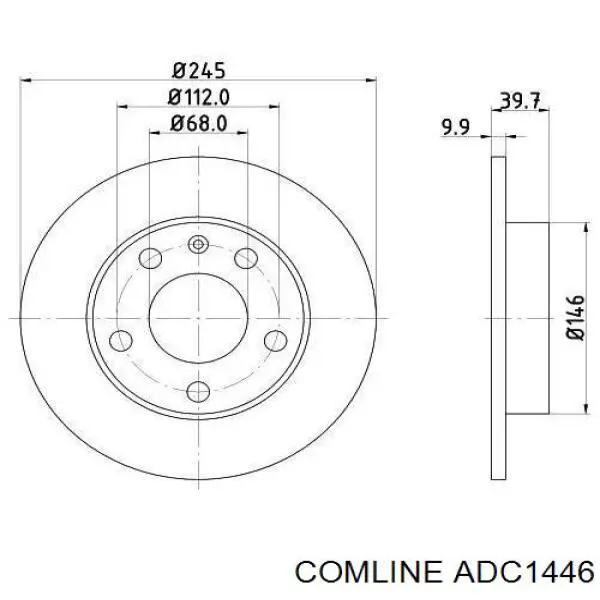 ADC1446 Comline disco de freno trasero