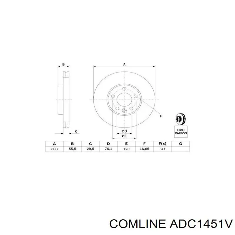 ADC1451V Comline freno de disco delantero